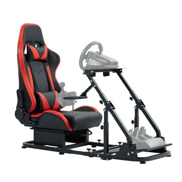 Marada Racing Simulator Cockpit Stand with Game Seat Fit for G25 G27, Red cockpit-30