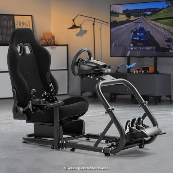 Marada Racing Simulator Cockpit Stand with Game Seat Fit for G25 G27 G29 G920 T80 T150 T248 PC