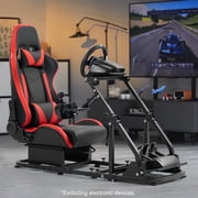 Marada Racing Simulator Cockpit Stand with Game Seat Fit for G25 G27, Red cockpit-30