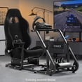 thumbnail image 1 of Marada Racing Simulator Cockpit with Black Seat and Wheel Stand Fit Logitech G25 G27 G29 G920, 1 of 23