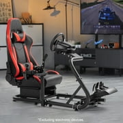 Marada Racing Simulator Cockpit with Game Seat Adjustable Fit for Logitech G25 G27 G29 G920 Racing Wheel Stand