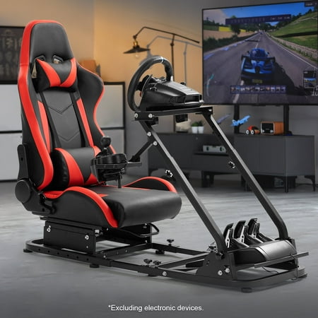 Marada Racing Simulator Cockpit with Game Seat Fit for Logitech Thrustmaster Racing Wheel Stand PC