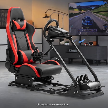 Marada Racing Simulator Cockpit with Game Seat Fits Logitech Thrustmaster Racing Wheel Stand PC