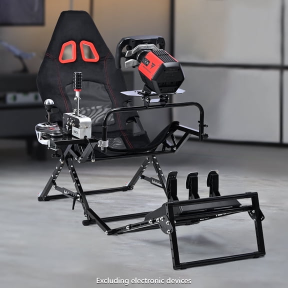 Marada Racing Simulator Foldable Cockpit Fit with Logitech G29/G920/G923, Thrustmaster T248/T300, and Fanatec Direct Drive Wheels (max 10Nm). Steering wheel and pedals sold separately.