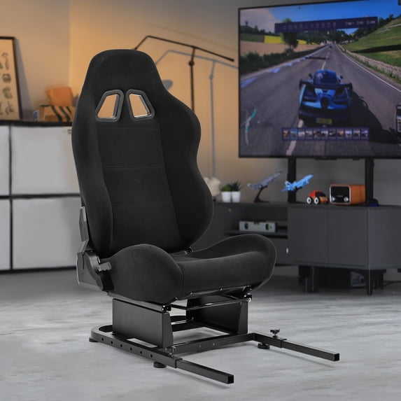Marada Rear Seat Stand with Black Seat Add-on Racing Simulator Wheel Cockpit Only Fit 30 * 30mm Square Tube Bracket.
