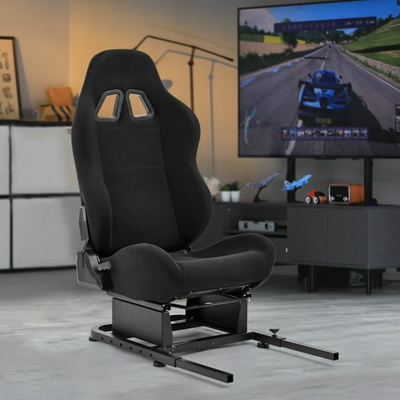 Marada Rear Seat Stand with Black Seat Add-On Racing Simulator Wheel Cockpit only fit 30 * 30mm square tube bracket.