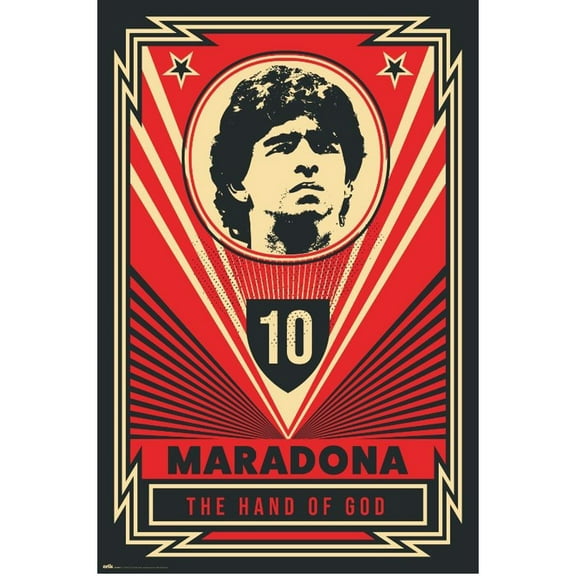 Maradona Poster, The Hand Of God, Diego Armando Maradona Wall Poster (36" x 24" / 92cm x 61cm)