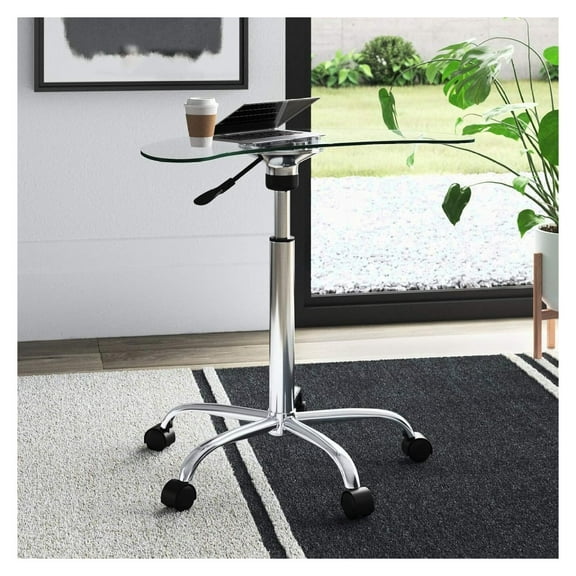 Maragozakis Oval Credenza Desk, Height Adjustable, Overall: 25.6'''' W x 15.8'''' D