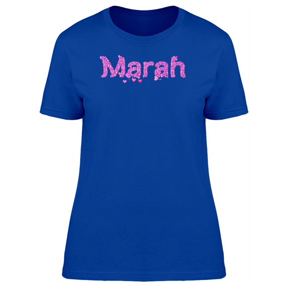 Marah Cute Pink Heart Name T-Shirt Women -Image by Shutterstock, Female Small