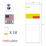 Marah Prescription Labels Direct Thermal Prescription Labels 3 1/8" W x 8.5" L RX Labels Pharmacy Grade with Scratch and UV Resistance Pharmacy Grade 300 Labels/Roll 18Rolls in case, 5400 in Total