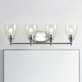 thumbnail image 1 of JONATHAN Y Marais 30" 4-Light Metal/Glass LED Vanity, Chrome, 1 of 7