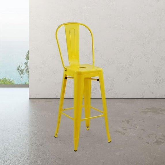Marais A Cafe Bar Stool with High Back