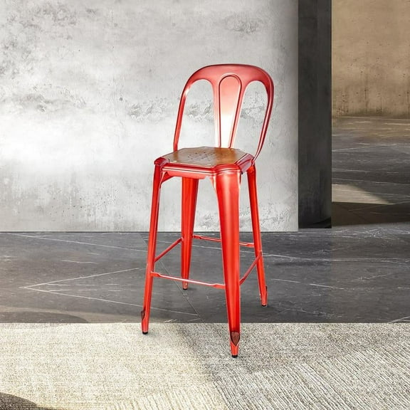 Marais Bar Stool with High Back