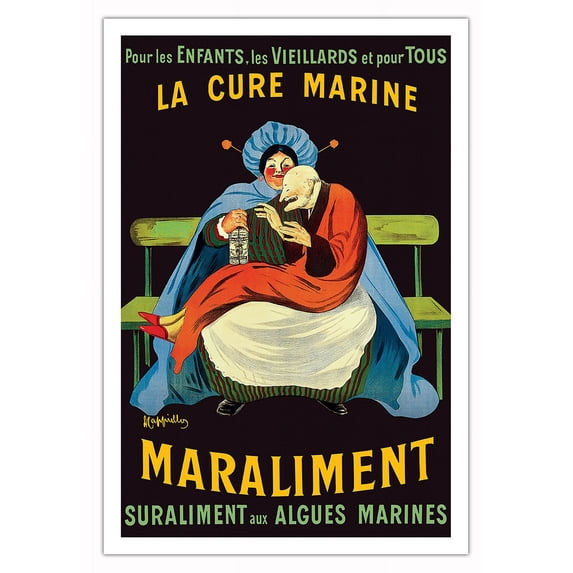 Maraliment - Curative Superfood with Seaweed - Vintage French Advertising Poster by Leonetto Cappiello c.1920 - Fine Art Matte Paper Print (Unframed) 30x44in
