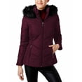 thumbnail image 1 of Maralyn & Me Juniors' Faux-Fur-Trim Hooded Coat (Zinfandel, Large), 1 of 1