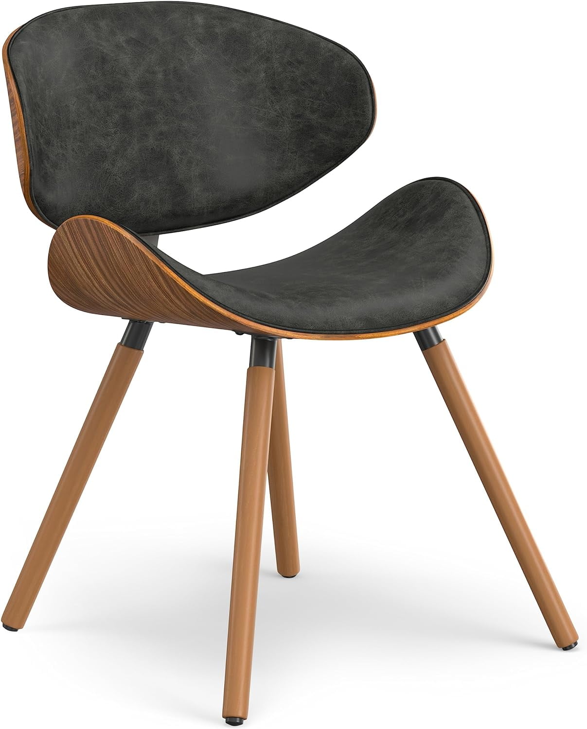 Marana 18 Inch Mid Century Modern Dining Chair in Grey Linen Look