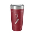 thumbnail image 1 of Maranacook Lake Map Tumbler Travel Mug Insulated Laser Engraved Coffee Cup Maine 20 oz Maroon, 1 of 1