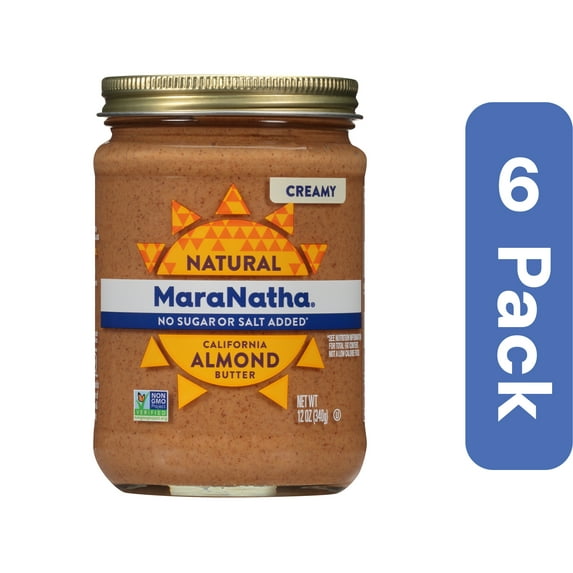 Maranatha No Salt Almond Nut Butter 12 oz (Pack of 6)