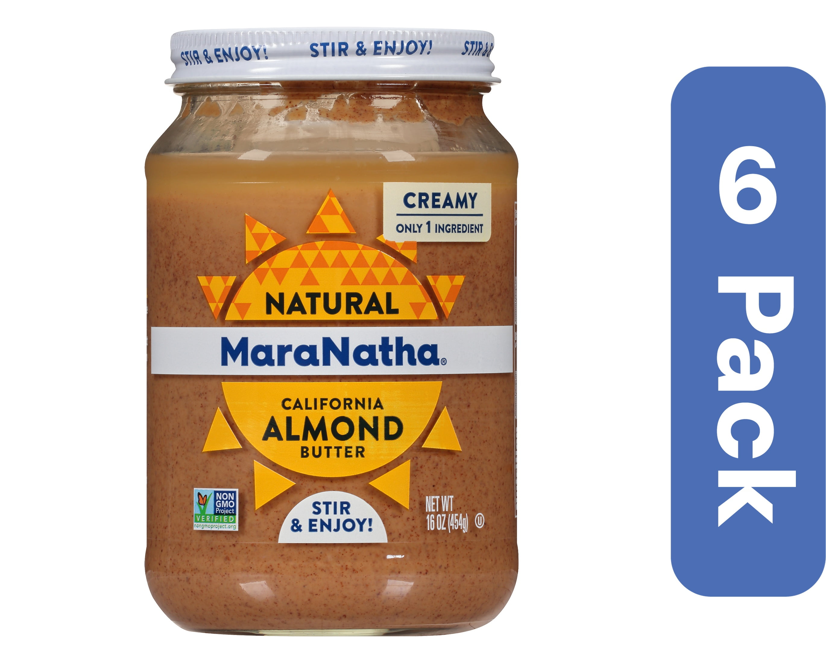 Maranatha No-Stir Creamy Almond Butter 16 oz (Pack Of 6)