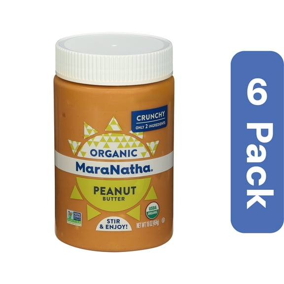 Maranatha Peanut Butter Crunchy Salted Organic 16 oz (Pack Of 6)