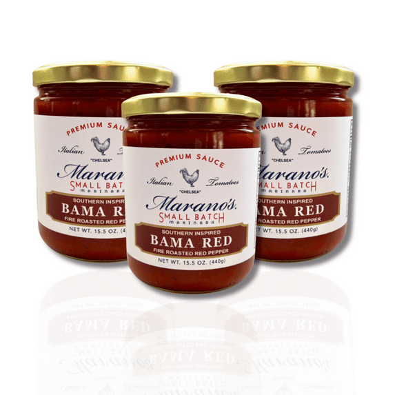 Marano's Small Batch Premium Pasta Sauce, Bama Red, 15 oz. (Pack of 3) - No Added Sugar, Water, Paste - Gluten Free, Non-GMO, Paleo/Keto Friendly, Made with 100% Italian Tomatoes.
