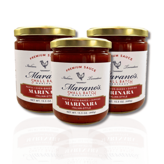 Marano's Small Batch Premium Pasta Sauce, Marinara, 15 oz. (Pack of 3) - No Added Sugar, Water, Paste - Gluten Free, Non-GMO, Paleo/Keto Friendly, Made with 100% Italian Tomatoes.