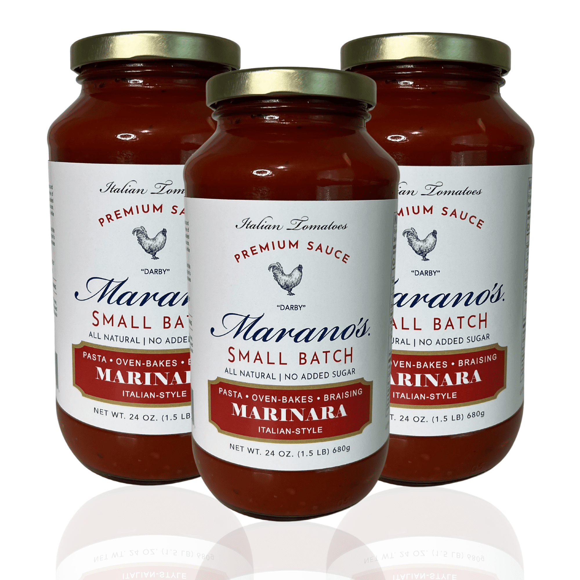 Marano's Small Batch Premium Pasta Sauce, Marinara, 24 oz. (Pack of 3) - No Added Sugar, Water, Paste - Gluten Free, Non-GMO, Paleo/Keto Friendly, Made with 100% Italian Tomatoes.