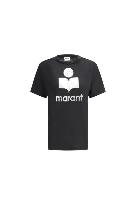 Isabel Marant Étoile Short-Sleeved Round Neck T-Shirt With Metallic Logo Detail (Women's)