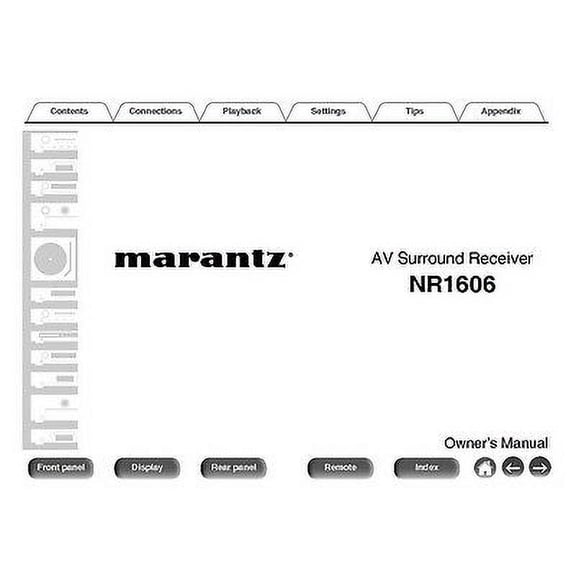 Instruction Manual ONLY for Marantz NR1606 Receiver Owners Instruction Manual REPRINT