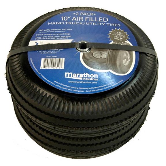 Marastar  10 in. Pneumatic Universal Hand Truck Wheels, Pack of 2
