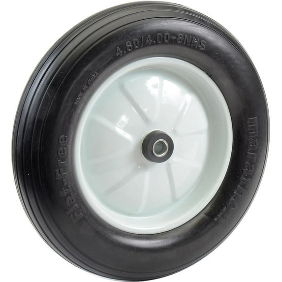 Marastar Flat Free Wheel, Polyurethane, 500lb, White 00063