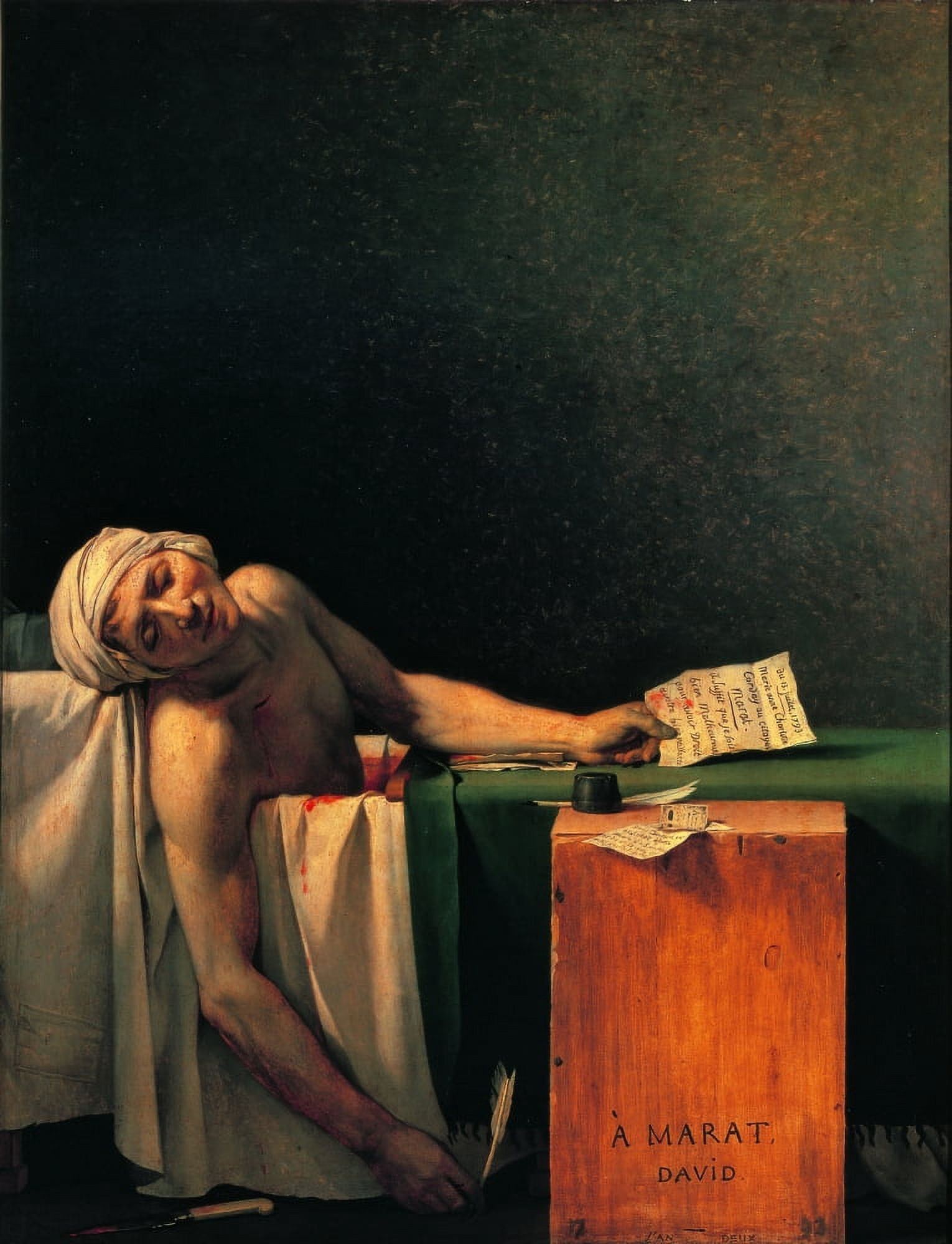 MaratS Death (La Mort De Marat) Canvas Art - (18 x 24)