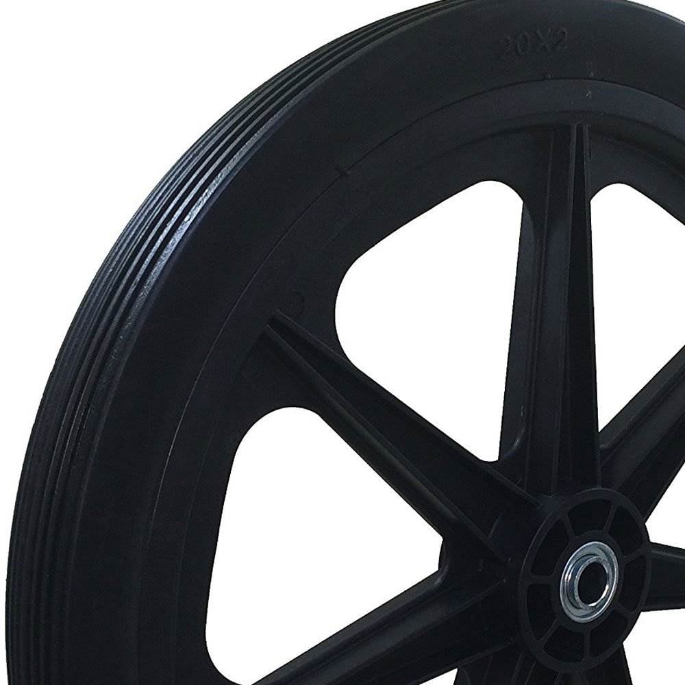 Marathon 20 Inch Flat Free Polyurethane Cart Tire on Rim with 0.75 Inch Bearing