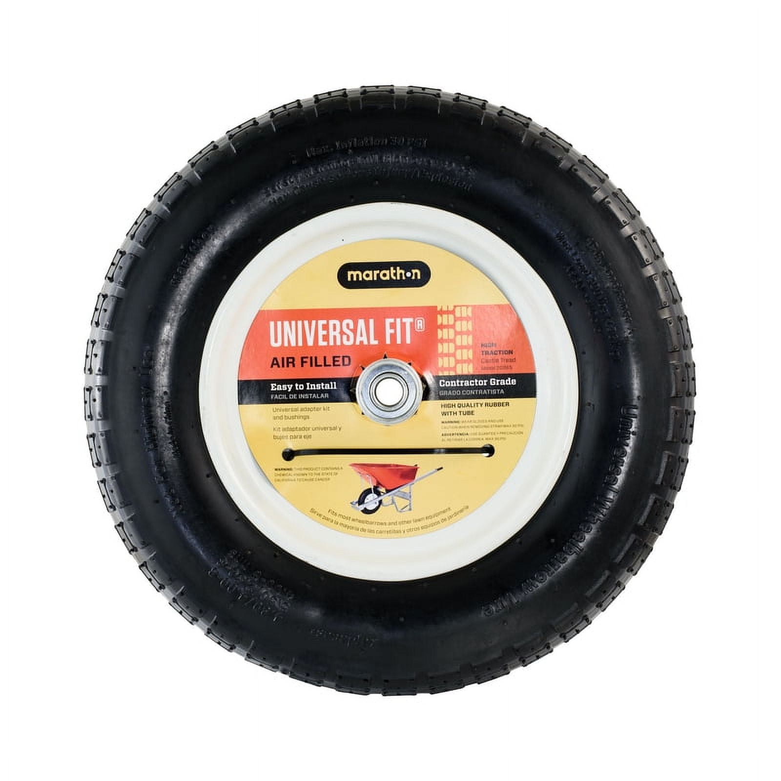 MARASTAR Marathon 20265 Pneumatic Air Universal Utility Wheelbarrow Tire 4.80/4.00-8