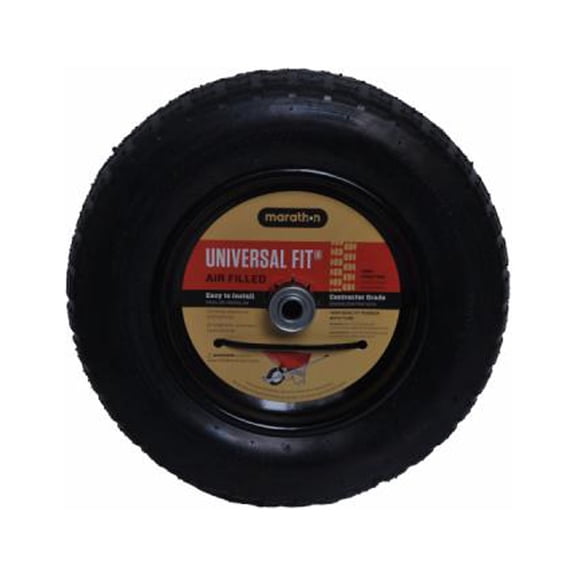 Marathon 20265 Wheelbarrow Tire, Universal Fit, Pneumatic, Knobby Tread, 14.5-In. - Quantity 5