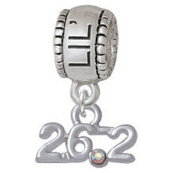 Marathon - 26.2 with Clear AB Crystal - Lil Sister Charm Bead