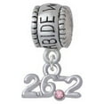 thumbnail image 1 of Marathon - 26.2 with Pink Crystal - Abide With Me Charm Bead, 1 of 1