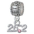 thumbnail image 1 of Marathon - 26.2 with Pink Crystal - Let Go Let God Charm Bead, 1 of 1