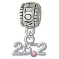thumbnail image 1 of Marathon - 26.2 with Pink Crystal - Mother Charm Bead, 1 of 1