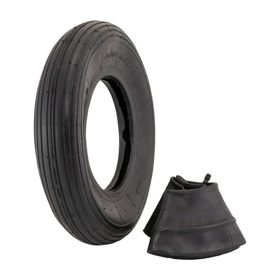 Marathon Replacement Pneumatic Tire and Tube Set - Ribbed Tread - 4.80/4.00-8, 8 Inch