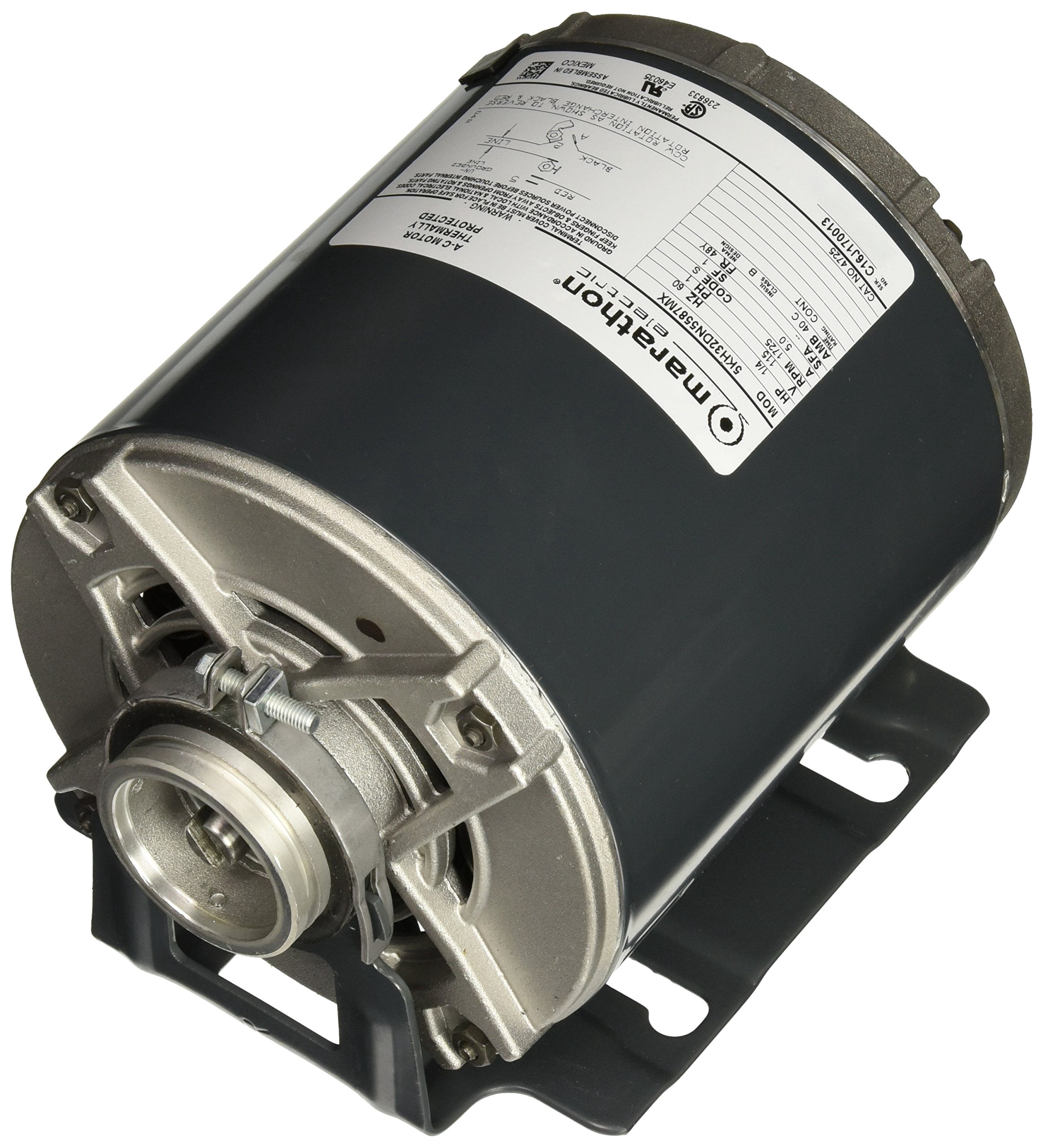 Marathon 4725 48Y Frame Open Drip Proof 5KH32DN5587X Carbonator Pump Motor, 1/4 hp, 1800 RPM, 115 VAC, 1 Split Phase, 1 Speed, Sleeve Bearing, Rigid Base CA2