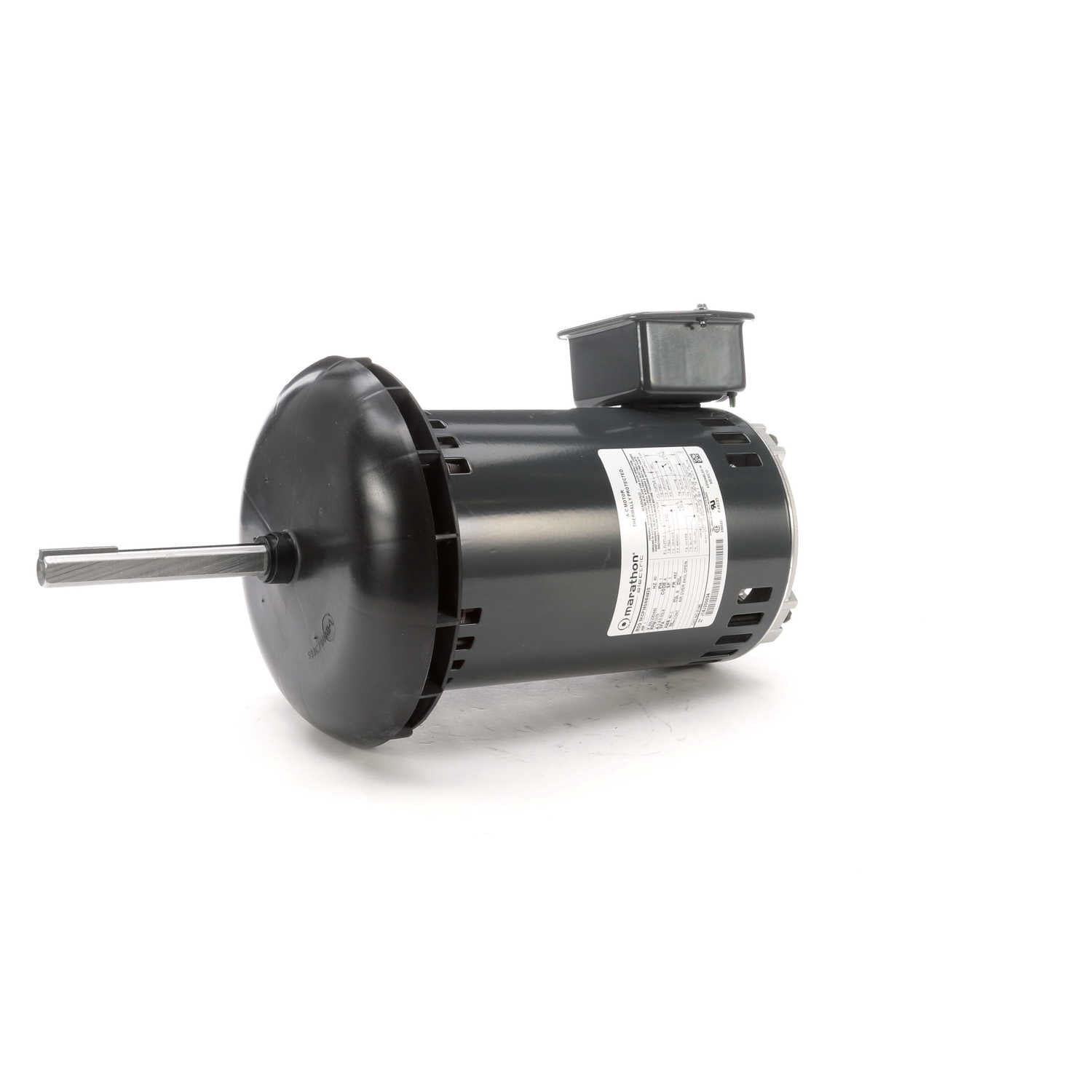 Marathon 5KCP39SNB482S Condenser Fan Motor, 1 Phase, Open Air Over, Belly Band Mount, Ball Bearing, 1 hp, 1075 rpm, 1 Speed, 200-230/460 VAC, 48Y Frame, Permanent Split Capacitor