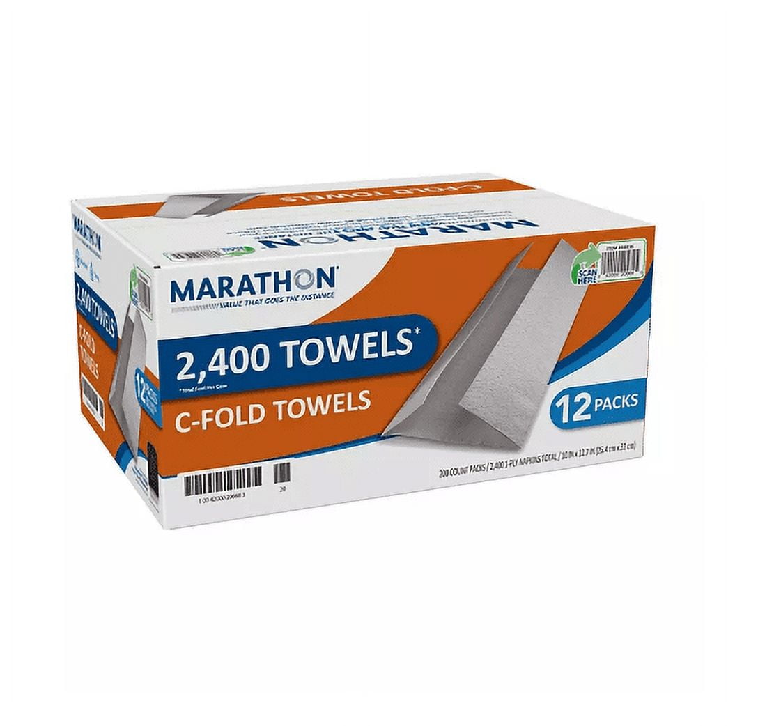 Marathon CFold 1Ply White Paper Towels, 10" x 13" (2400 ct.)