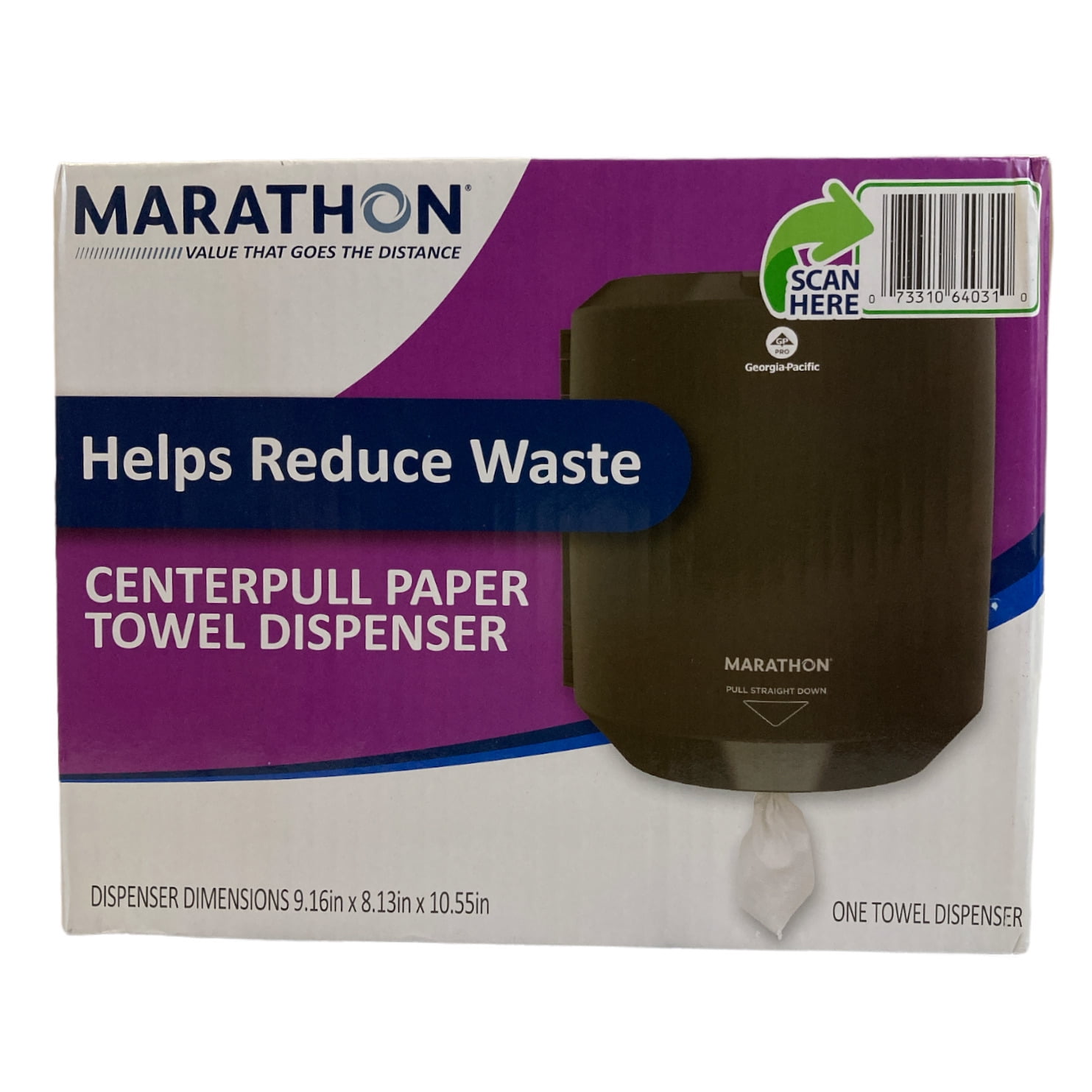 Marathon Centerpull Paper Towel Dispenser, Smoke, 9.16” W x 10.55” D x