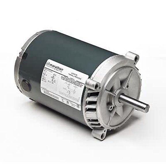 Marathon H290 56CZ Frame 5KH36MN137 Open Drip Proof Exhaust Ventilator Motor, 1 Split Phase, 1/2 hp, 1725 rpm, 1 Speed, 115 VAC