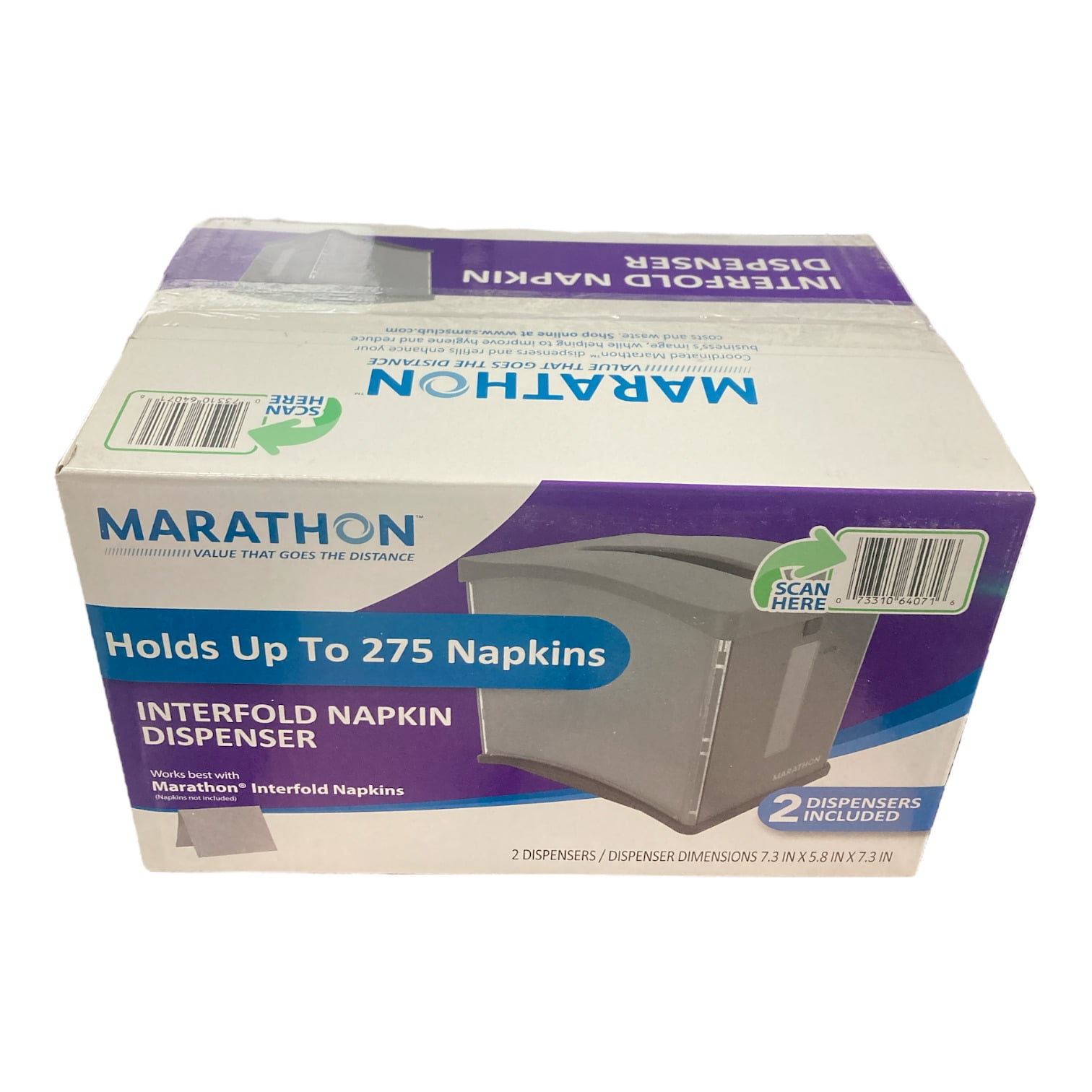 Marathon Interfold Napkin Dispenser (2 Count)