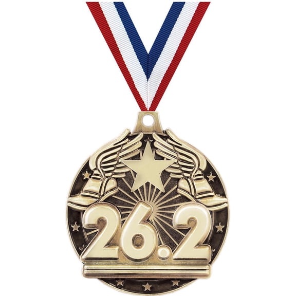 Marathon Medals, 2" Gold Diecast Marathon Medal Award 5 Pack