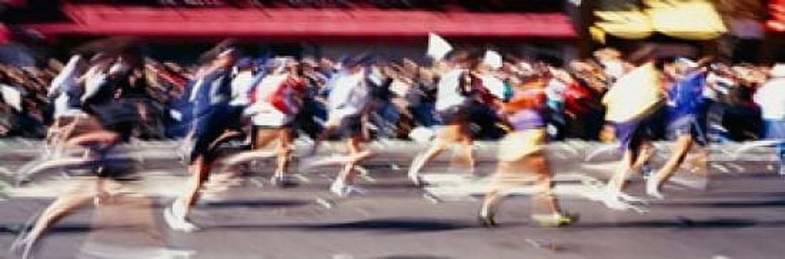 Marathon New York City Canvas Art - Panoramic Images (37 x 12)
