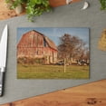 thumbnail image 1 of U R There Photography Marathon Road Red Rustic Farmhouse Tempered-Glass Cutting Board 8"x 11", 1 of 9