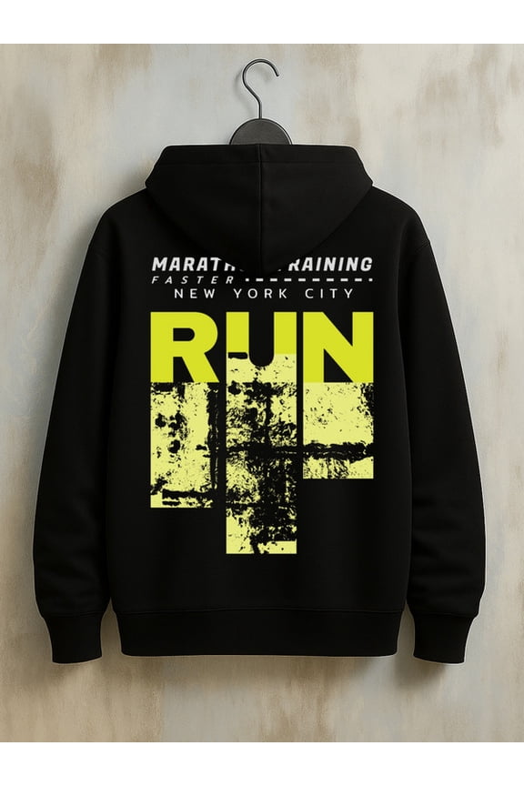 Marathon Run NYC funny hoodies Exercise for men sweatshirts black Winter wear, vintage style, comfortable fit, patterned sweatshirt, streetwear lovers basketball gym Retro Unisex hoodie